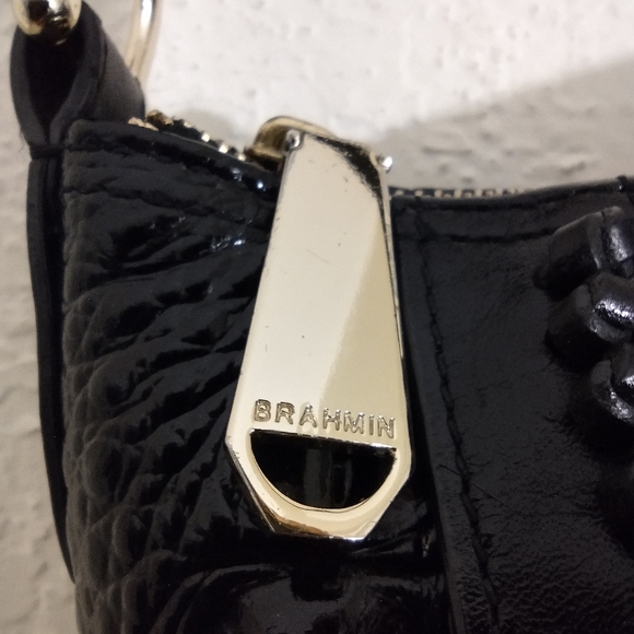 Brahmin Weslynn Black Crocodile-Embossed Shoulder Bag - Picture 4 of 16